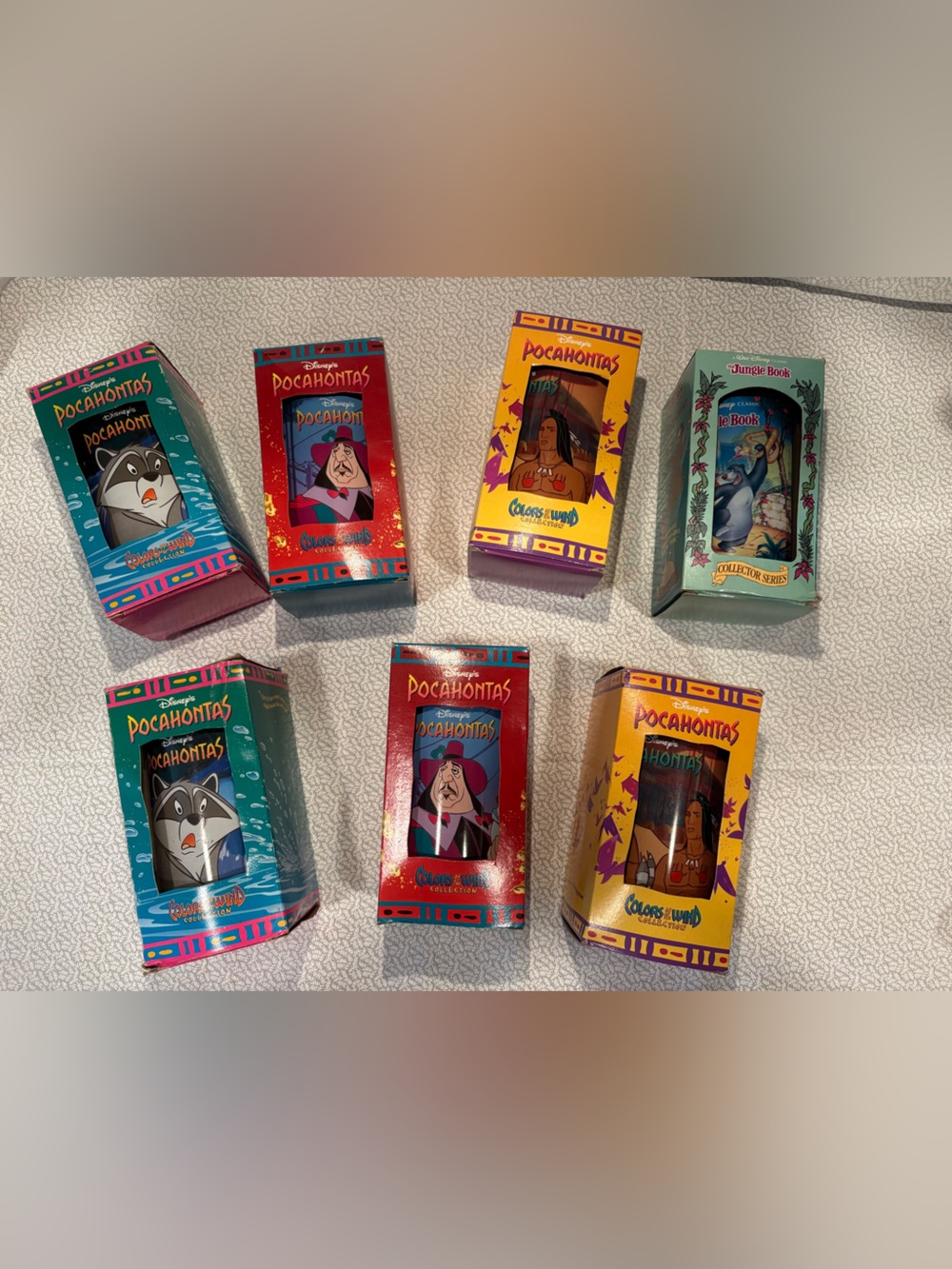 Disney Pocahontas & Jungle Book Burger King Glass Collectible Set (1990s)